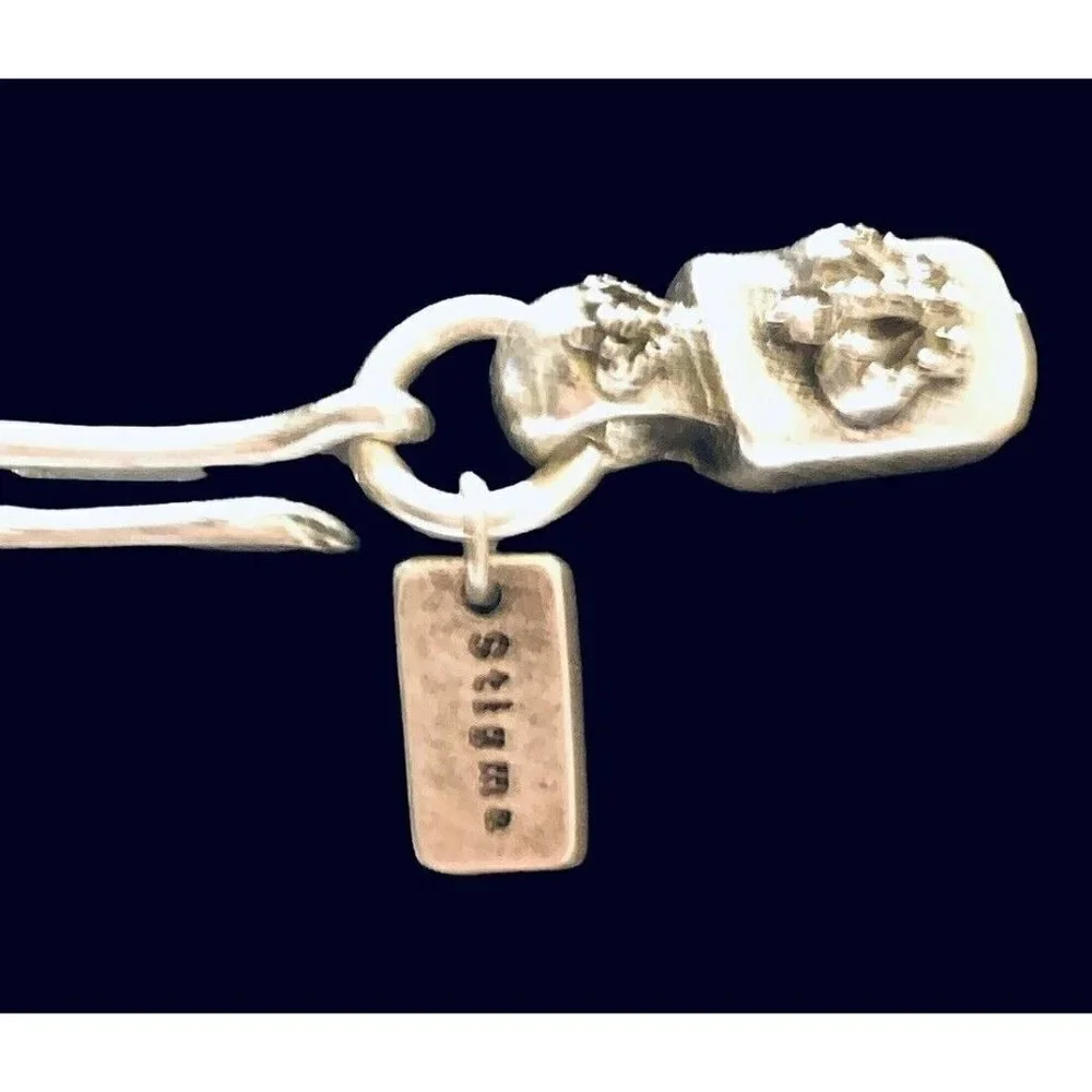 Stigma By Kim Min Sun Womens Necklace Silver With Black Plastic Rope